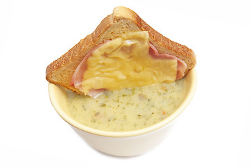 Image showing Soup with toast