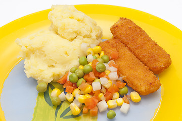 Image showing Fish and vegetables