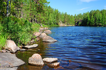 Image showing Beautiful forest lake