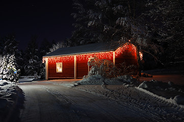 Image showing Beautifully decorated Christmas house  