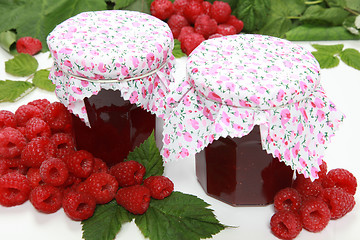 Image showing Homemade raspberry jam