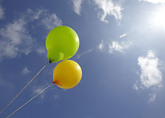 Image showing balloons in the skies