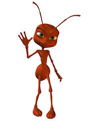 Image showing friendly little red ant