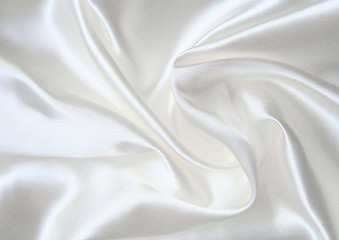 Image showing Smooth elegant white silk as wedding background 