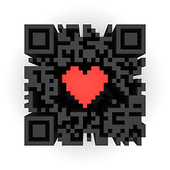 Image showing Heart in QR-code