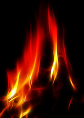 Image showing abstract hot fire on black