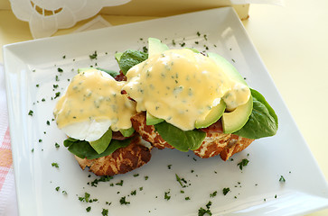 Image showing Egg And Bacon Benedict