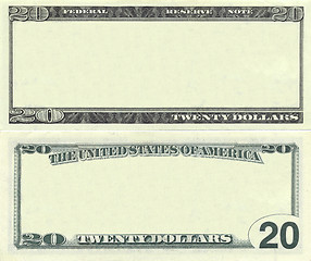 Image showing Clear 20 dollar banknote pattern