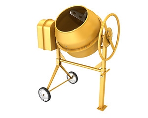 Image showing Clean new yellow concrete mixer