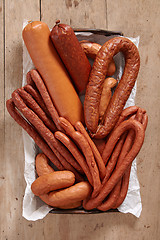 Image showing smoked sausages