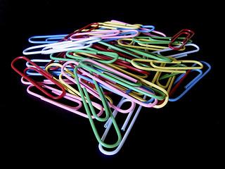 Image showing colorful paperclips