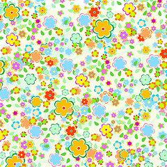 Image showing Beautiful pattern floral background with green leaves