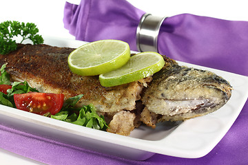 Image showing fried trout