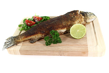 Image showing fried trout