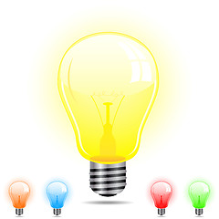 Image showing Light Bulb in 5 different colors