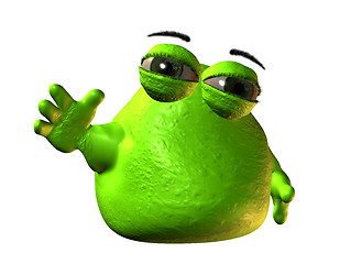 Image showing Small green blob monster