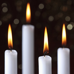 Image showing four burning candles