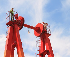 Image showing  steel tower red