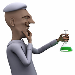 Image showing Teacher thinking about liquid in test tube