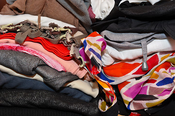 Image showing pile of colorful clothes