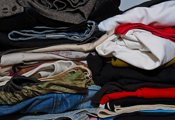 Image showing pile of colorful clothes