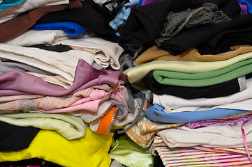 Image showing pile of colorful clothes