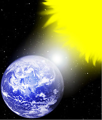 Image showing earth and sun