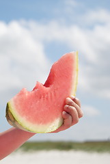 Image showing melon on beach