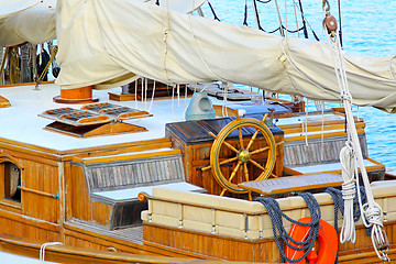 Image showing Sail ship wheelhouse