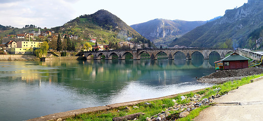Image showing Visegrad bridge panorama