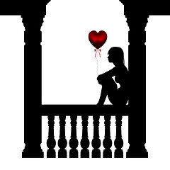 Image showing Silhouette Girl Heart