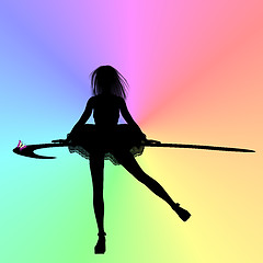 Image showing Silhouette Rainbow Dancer