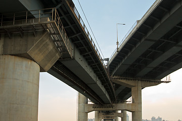 Image showing Elevated express way and subway line