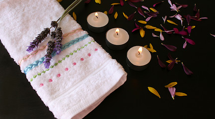 Image showing Candles and Petals