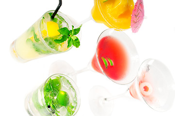 Image showing group of cocktails drink isolated on white