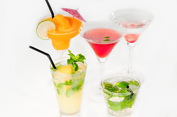 Image showing group of cocktails drink isolated on white