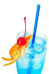 Image showing blue long drink cocktail