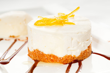 Image showing  lemon mousse served whith lemon peel on top