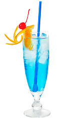 Image showing blue long drink cocktail