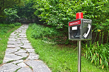 Image showing Emergency telephone in the park