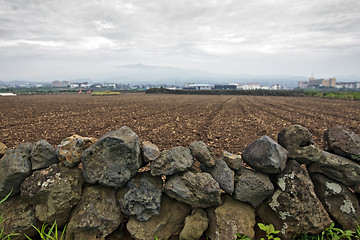 Image showing Dry stone wall in korean countryside