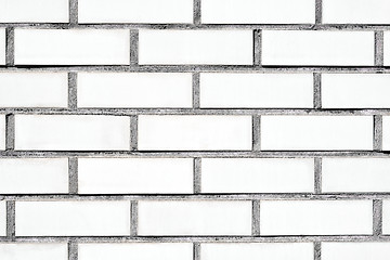 Image showing White brick wall close-up