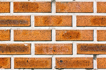 Image showing Red brick wall close-up