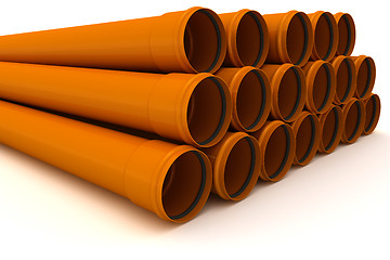 Image showing Stack of pipes