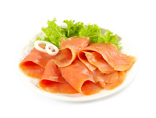 Image showing smoked salmon slices