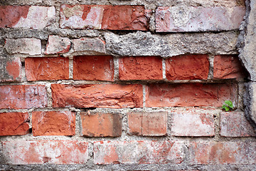 Image showing fragment of old brick wall