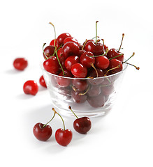 Image showing fresh red cherries