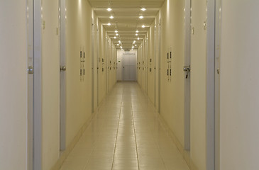 Image showing Empty corridor with doors
