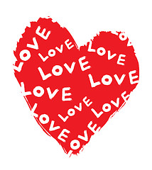 Image showing abstract love symbol with text