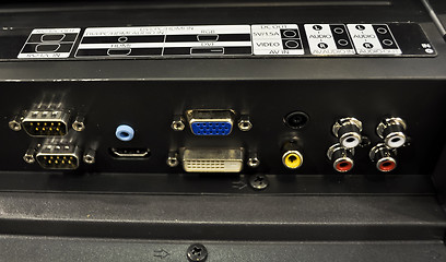 Image showing panel with plug-and-sockets